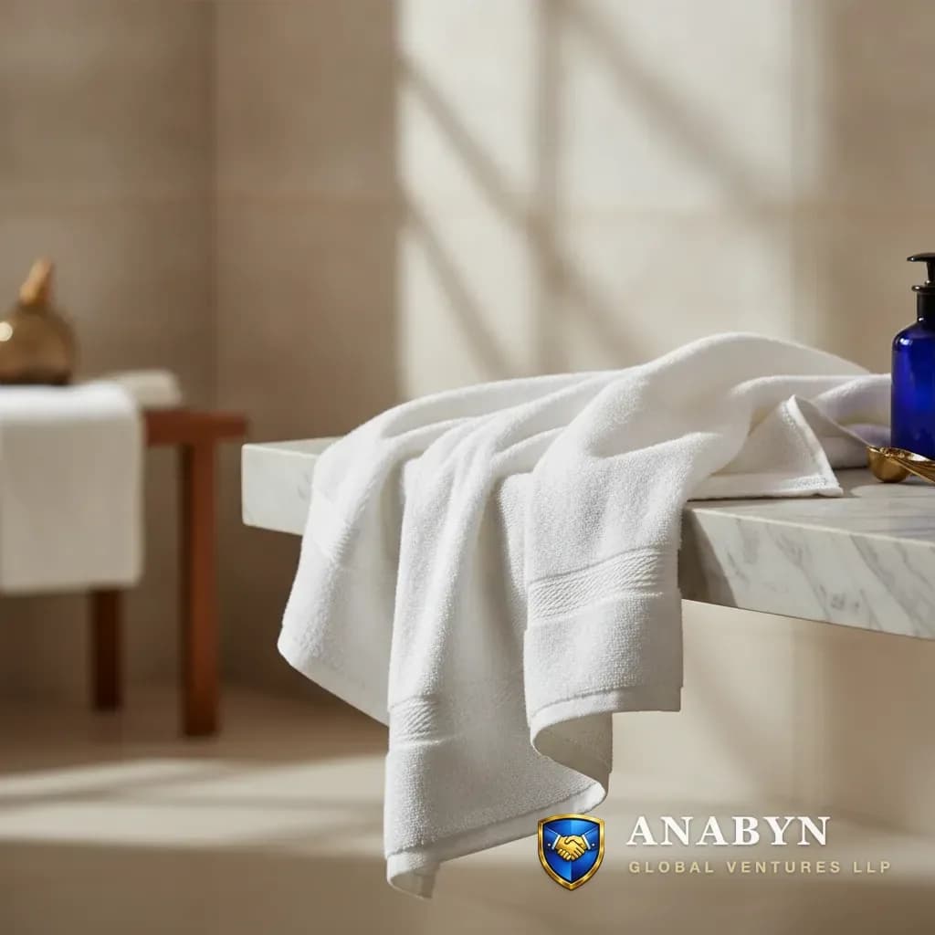 Bath Towel White & Blue Stripe 600 GSM+ - 70×140 cm - premium cotton fabric export India