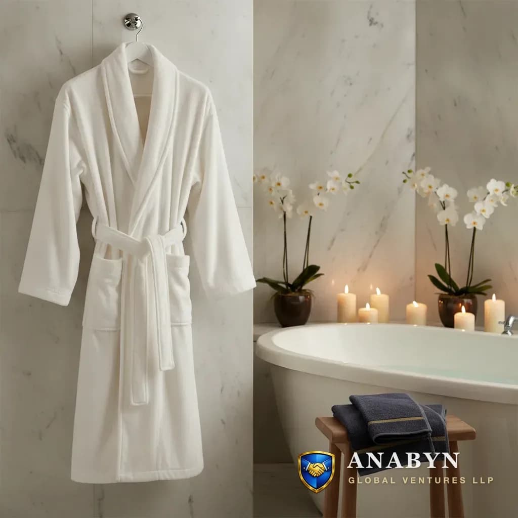 Anabyn velour bathrobes supplied in bulk to hotels in Dakar, Senegal