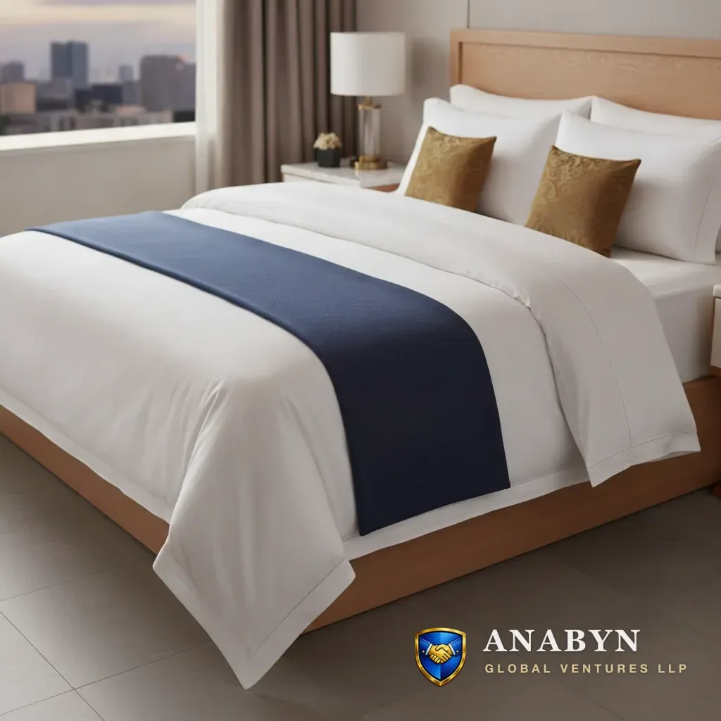 Luxury bedding arrangement in premium hotel suite